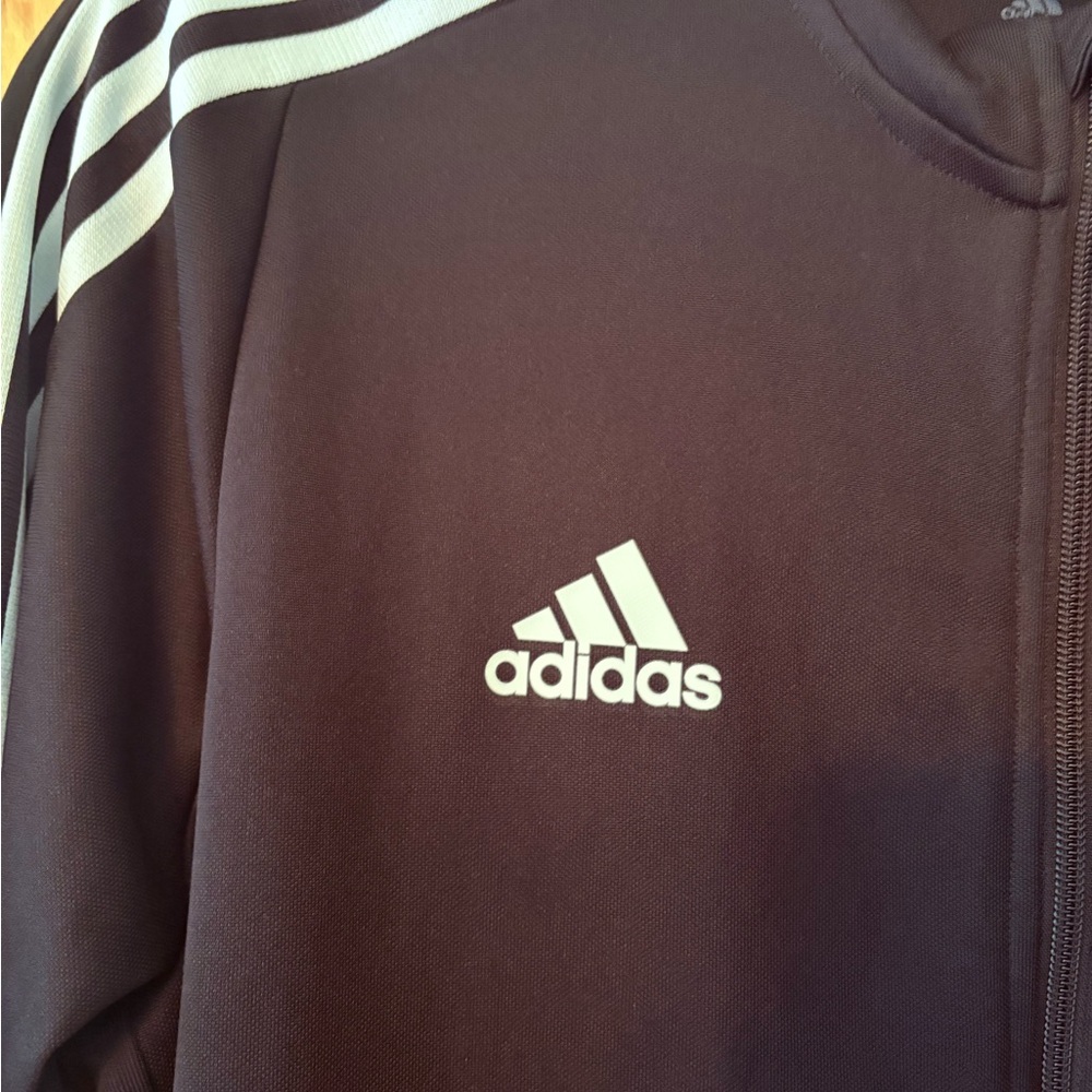 Adidas Black Track Jacket with White Stripes - Picture 3 of 8